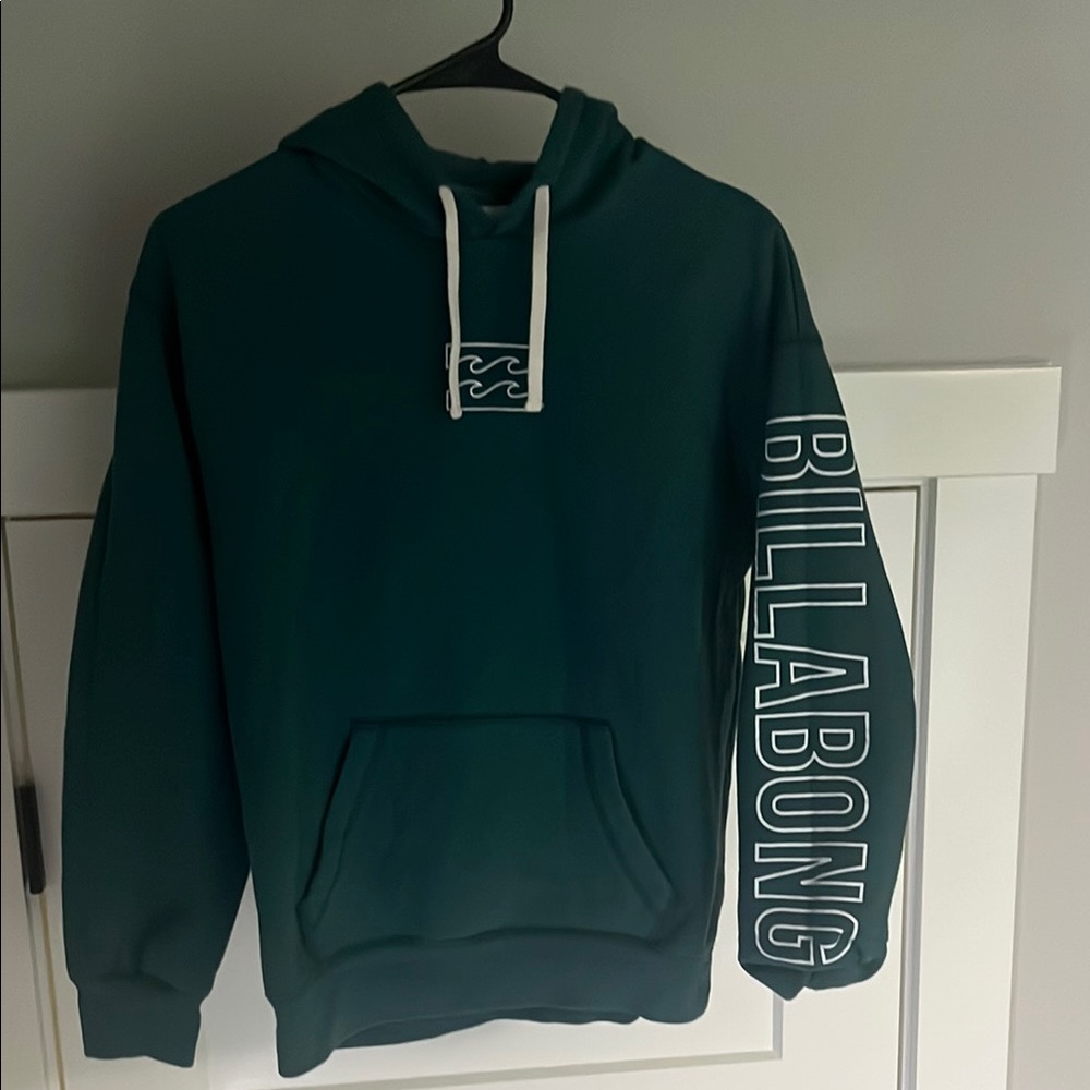 Billabong Green Hoodie with Sleeve Logo